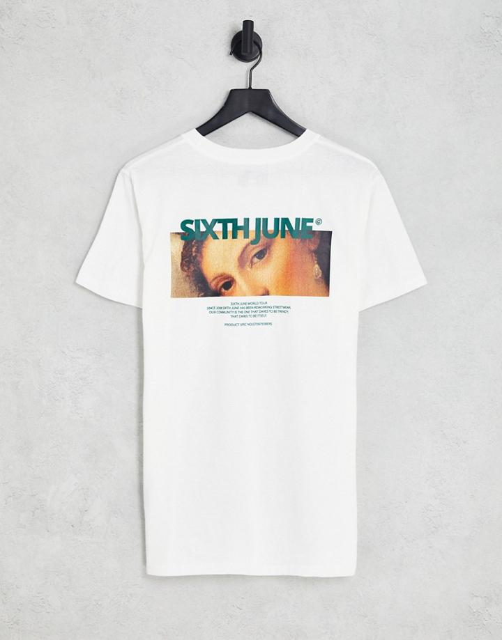 Sixth June Oversized T-shirt In White With Eyes Back Print