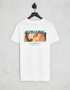 Sixth June Oversized T-shirt In White With Eyes Back Print
