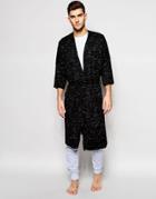 Asos Loungewear Kimono Dressing Gown - Black