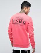 Friend Or Faux Limitless Back Print Sweater - Pink
