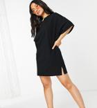 Noisy May Petite Oversized Mini T-shirt Dress In Black