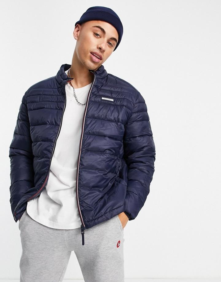 Jack & Jones Essentials Padded Jacket With Stand Collar In Navy