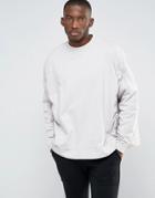 Asos Extreme Oversized Sweatshirt With Ruching Detail - Beige