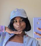 Labelrail X Pose And Repeat Baseball Cap In Baby Blue Cord With Cute Embroidery