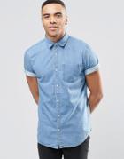 New Look Denim Shirt In Blue In Regular Fit - Blue