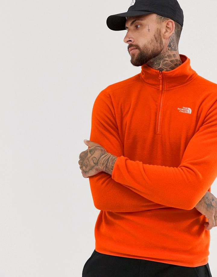 The North Face 100 Glacier 1/4 Zip Fleece In Orange
