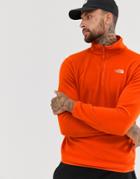 The North Face 100 Glacier 1/4 Zip Fleece In Orange