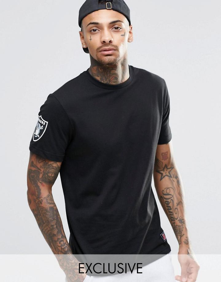 Majestic Raiders T-shirt With Sleeve Logo Exclusive To Asos - Black