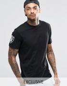Majestic Raiders T-shirt With Sleeve Logo Exclusive To Asos - Black