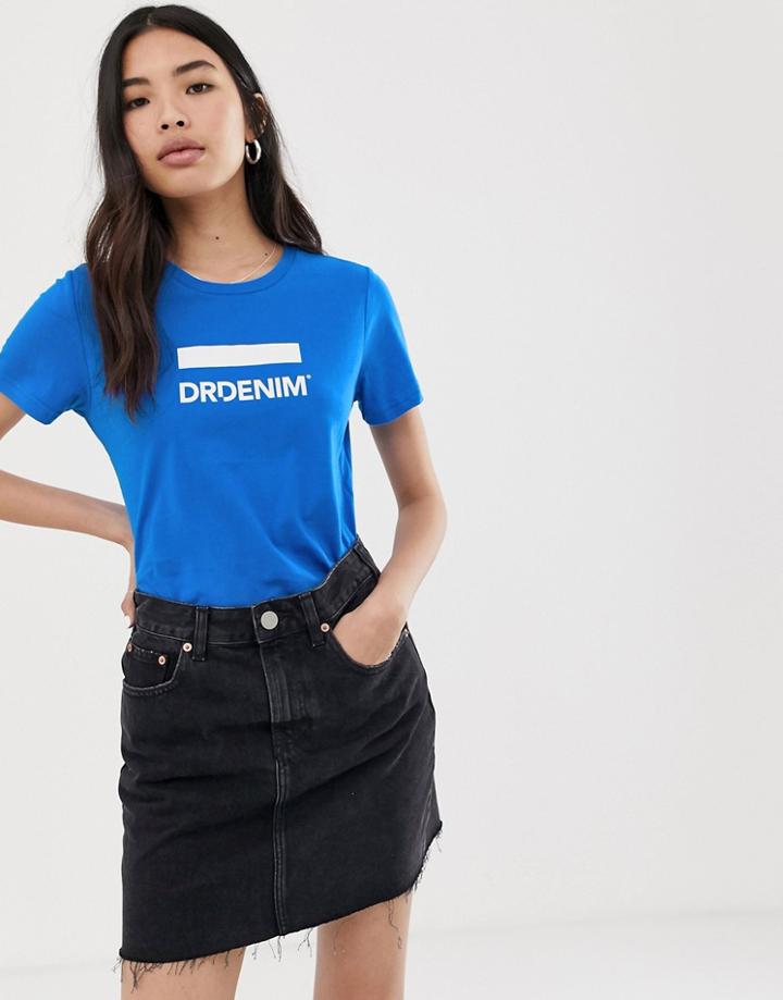 Dr Denim Luna Organic Cotton Logo T-shirt-blue