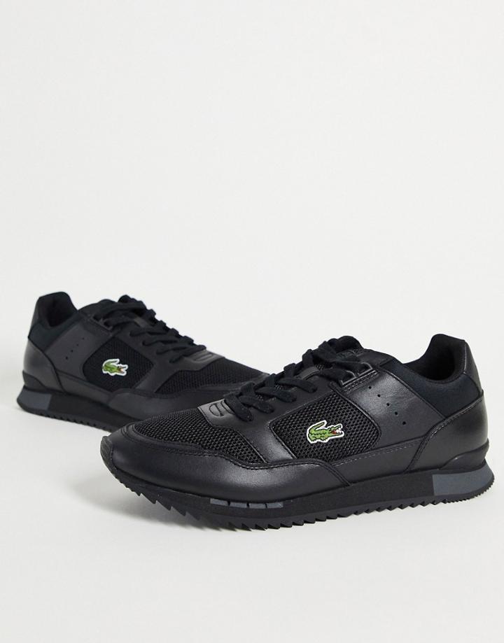Lacoste Partner Piste Running Sneakers In Black