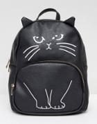 Yoki Novelty Cat Backpack - Black