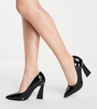 Glamorous Wide Fit Heeled Shoes In Black Patent
