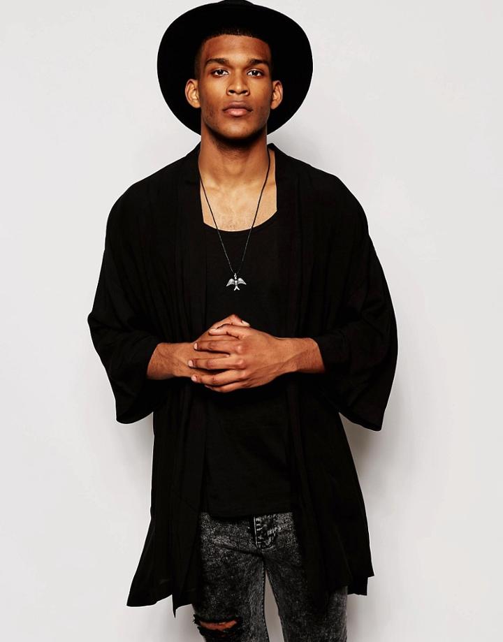 Asos Kimono In Black - Black