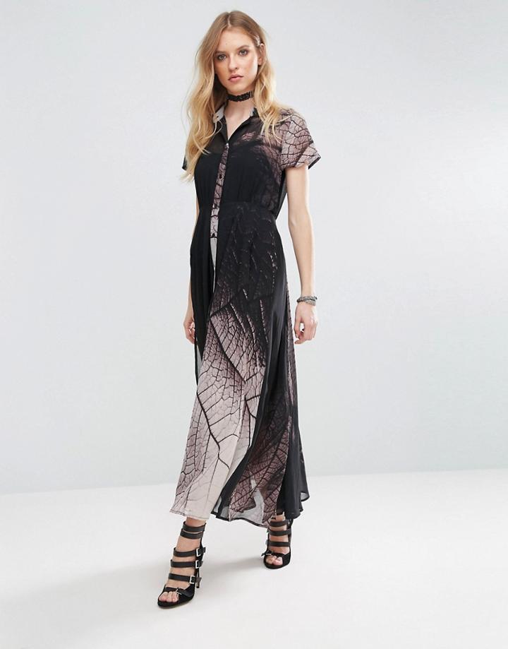 Religion Succession Tie Waist Maxi Dress - Black