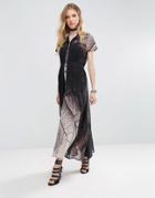 Religion Succession Tie Waist Maxi Dress - Black