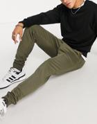 French Connection Slim Fit Sweatpants In Khaki-green
