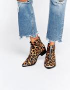 Asos Alexis Leather Zip Ankle Boots - Brown