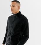 Asos 4505 Tall Fleece With Full Zip In Black Thermal Fabric - Black