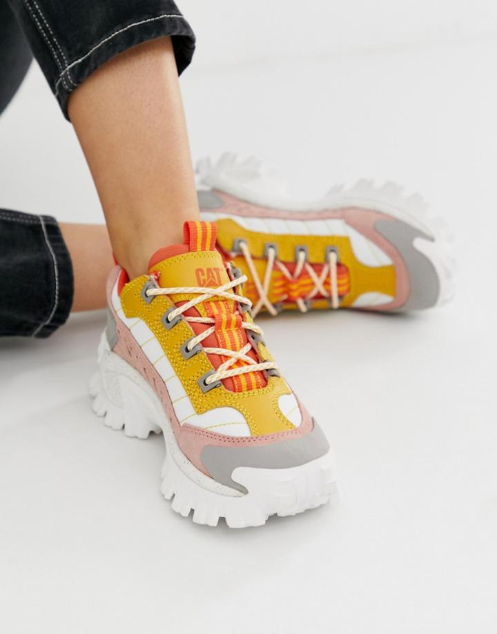 Cat Intruder 2 Sneakers In Pink And Yellow Mix - Multi