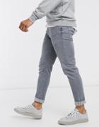 River Island Acid Wash Skinny Jeans In Gray-grey