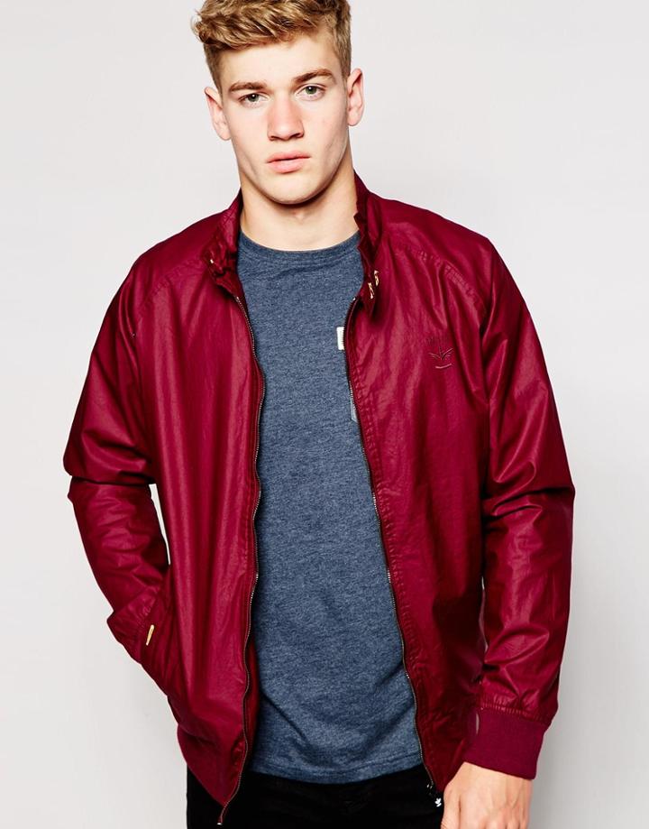 Firetrap Waxed Harrington Jacket - Red