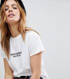 Asos Petite T-shirt With Empowered Print - White