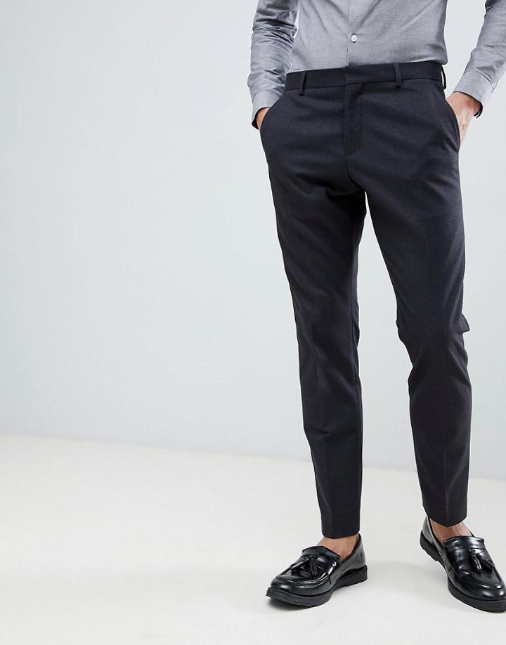 Selected Homme Suit Pants In Slim Fit With Micro Grid Detail - Navy