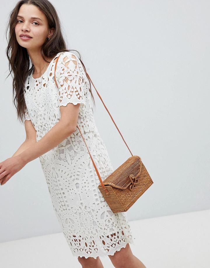 Deby Debo Guepe Crochet Lace Shift Dress - Cream