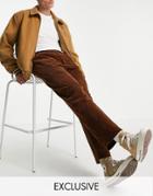 Reclaimed Vintage Inspired Cord Pants In Brown