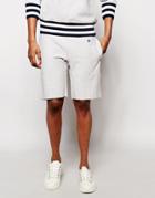 Champion Sweat Shorts With Contrast Ribbed Hem - Gray