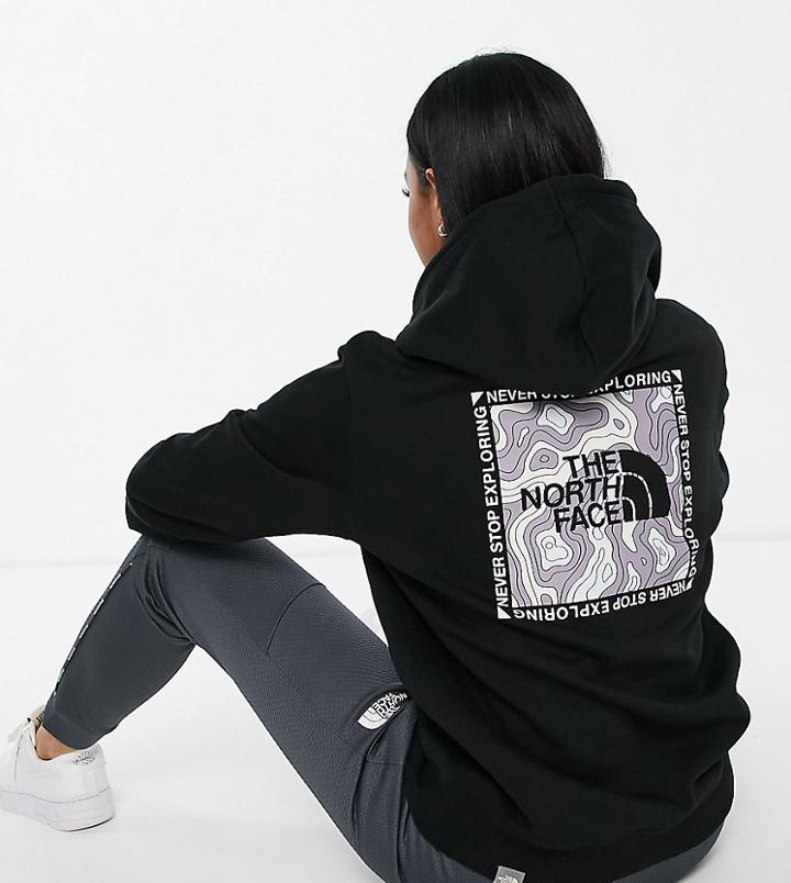 The North Face Topographic Hoodie In Black Exclusive To Asos