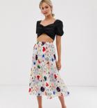Lily & Lionel Pleated Midaxi Skirt In Daydream - Multi