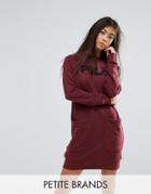 Fila Petite Oversized Sweater Dress With Logo And Pocket Detail - Red
