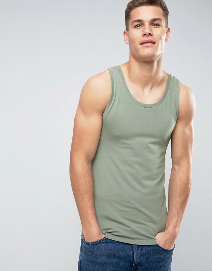 Asos Extreme Muscle Fit Tank In Green - Green