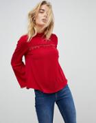 Y.a.s Sakko Flared Sleeve Blouse - Red
