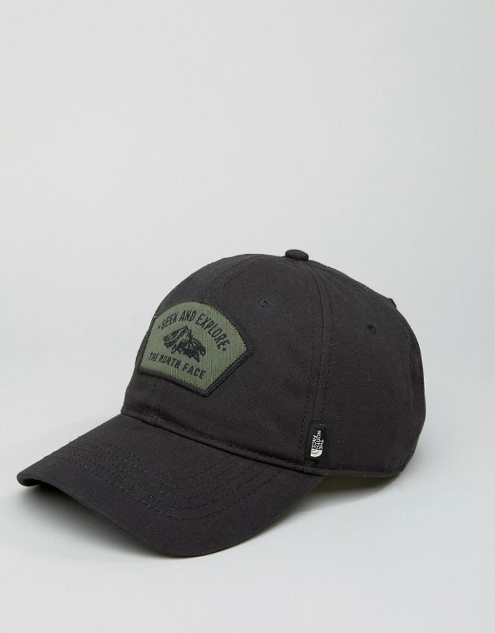 The North Face Canvas Logo Baseball Cap Black - Black