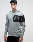 Asos Hoodie With Print - Green