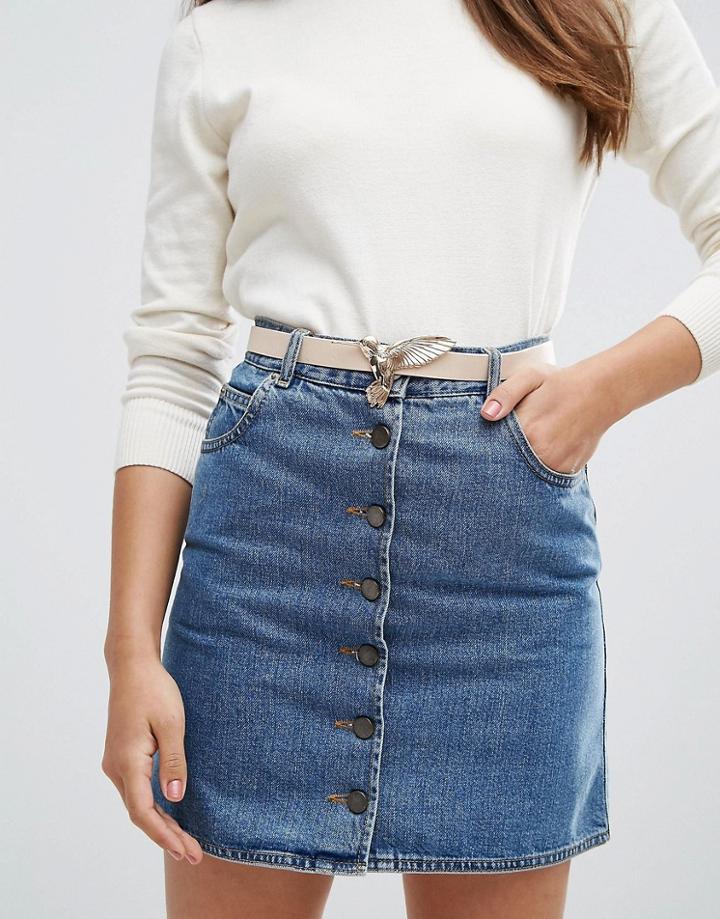 Asos Hummingbird Detail Waist Belt - Beige