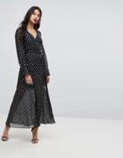 Forever New Maxi Dress With Metallic Spot - Black