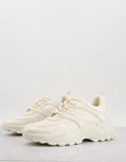 Asos Design Darcey Lace Up Sneakers In Cream Drench-white