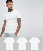 Boss Bodywear 3 Pack Crew Neck T-shirts-white