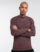 Asos Design Muscle Sweatshirt In Brown