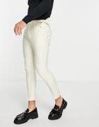 Asos Design Tapered Smart Pants With Side Tie Belt In Camel-neutral