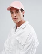 Asos Baseball Cap In Pink Towelling - Pink