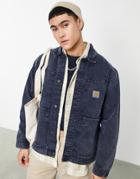 Carhartt Wip Double Front Demin Jacket In Washed Navy