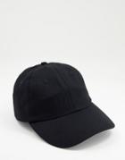 Asos Design Soft Baseball Cap In Black