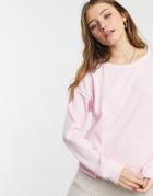 Chelsea Peers Jersey Rib Balloon Sleeve Lounge Top In Pink-white