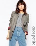 Asos Petite Jacket In Wax And Heritage Detail - Light Gray