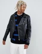 Weekday Leather Biker Jacket - Black